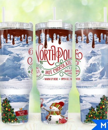Festive North Pole Hot Chocolate Tumbler - Perfect for Holiday Warmth
