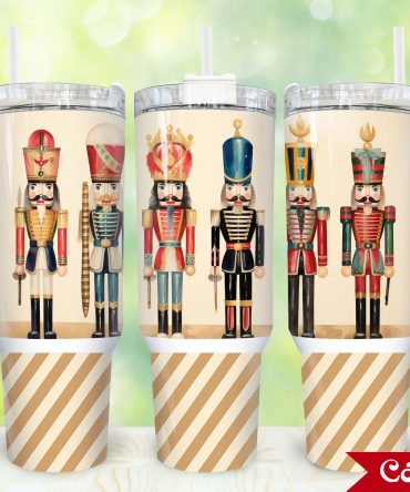 Nutcracker-Themed Insulated Tumbler with Handle - Perfect for Holiday Sips