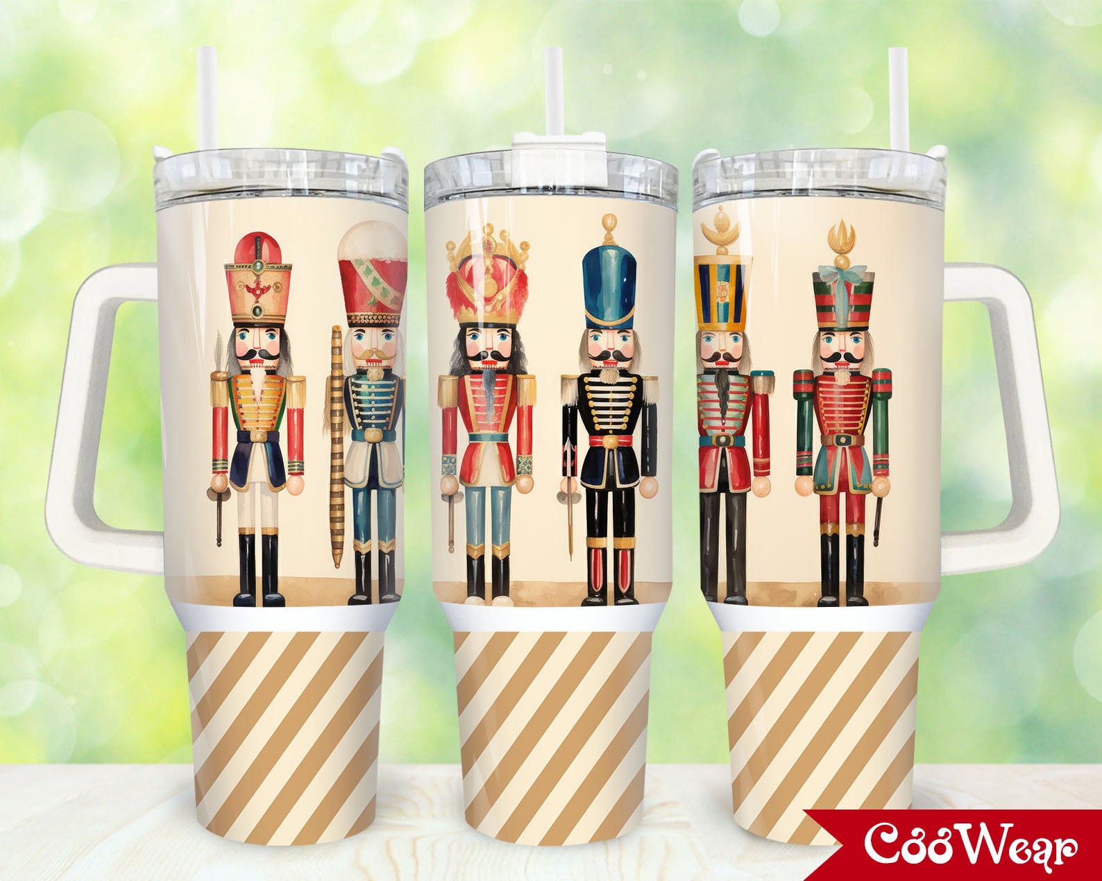 Nutcracker-Themed Insulated Tumbler with Handle - Perfect for Holiday Sips