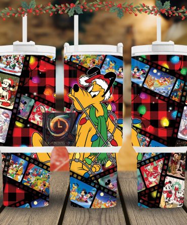 Festive Cartoon Characters Insulated Tumbler with Handle - Holiday Edition