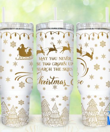 Festive Christmas Tumbler with Handle - Holiday Cheer for Your Drinks