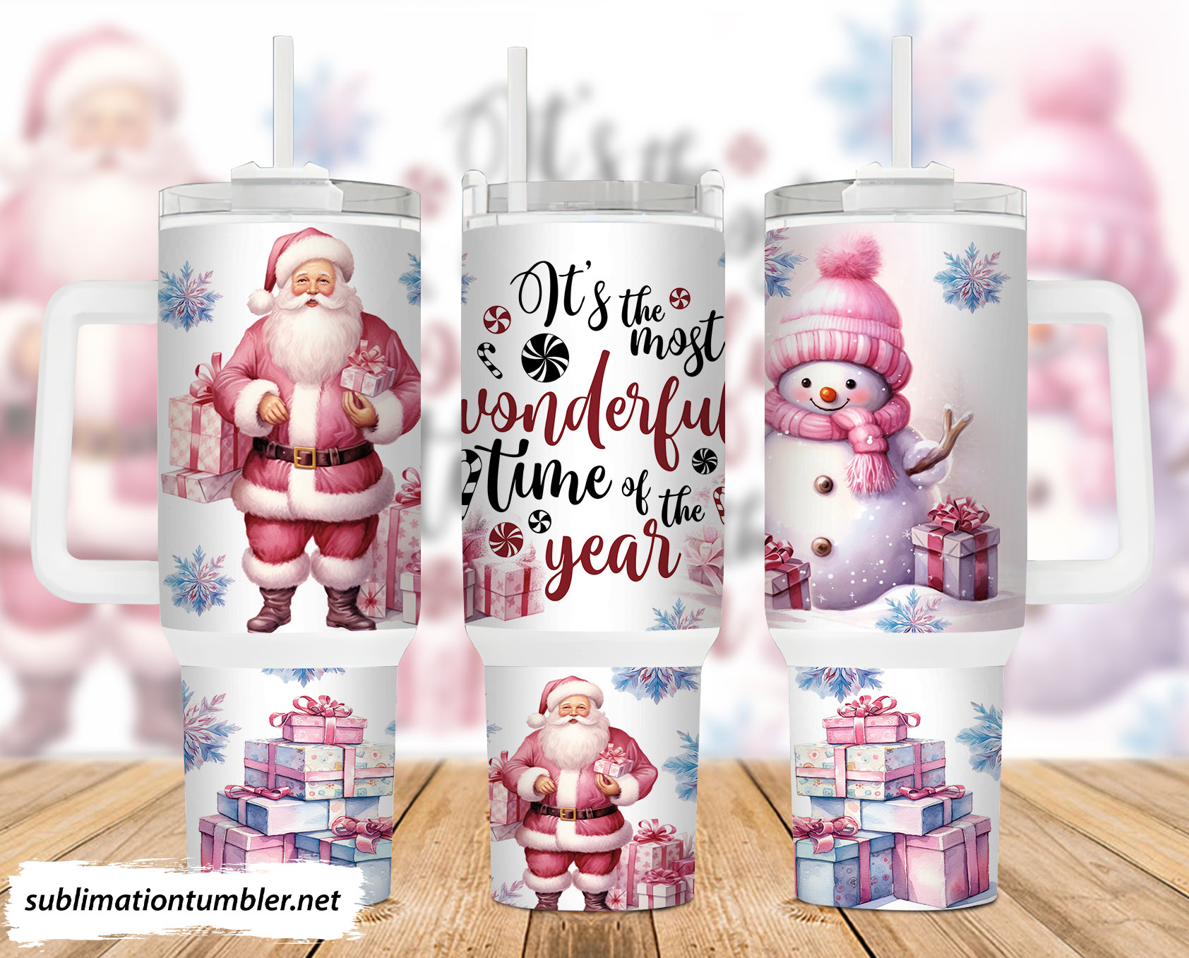 Festive Santa & Snowman Christmas Tumbler - Perfect Holiday Gift!