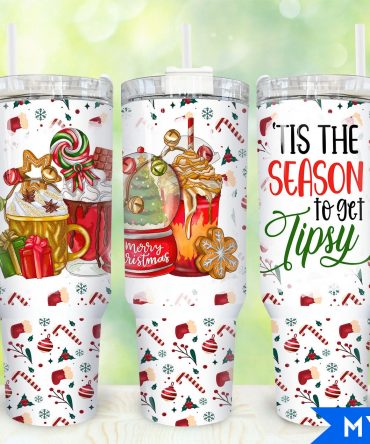 Festive Christmas Travel Mug with Handle - Holiday Cheer on the Go!