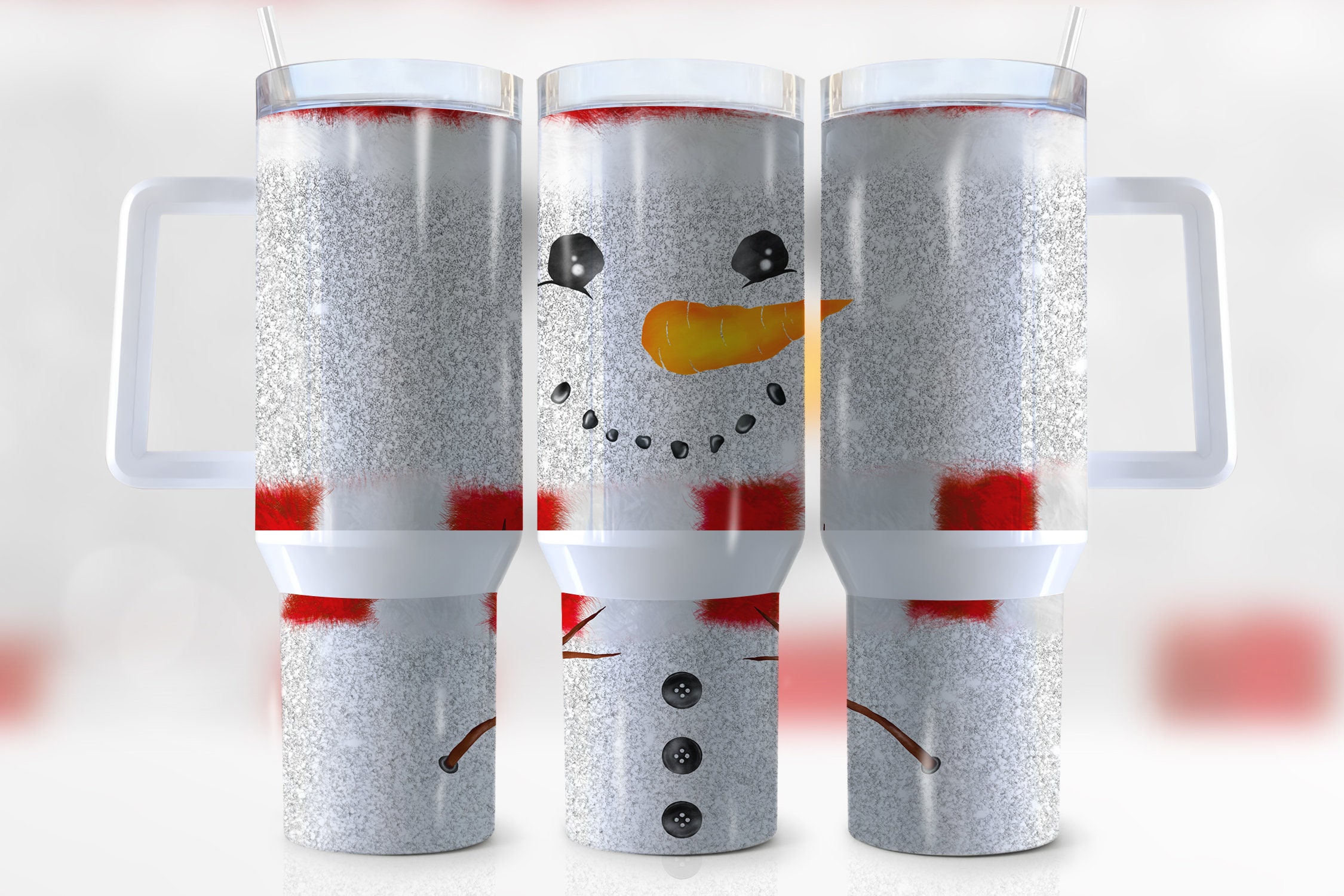 Festive Snowman Tumbler with Handle - Holiday Cheer in Every Sip!
