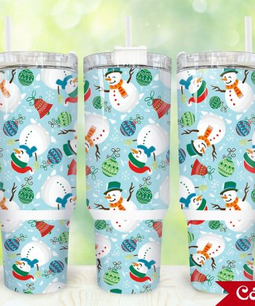 Festive Snowman Insulated Tumbler with Handle - Perfect Holiday Gift