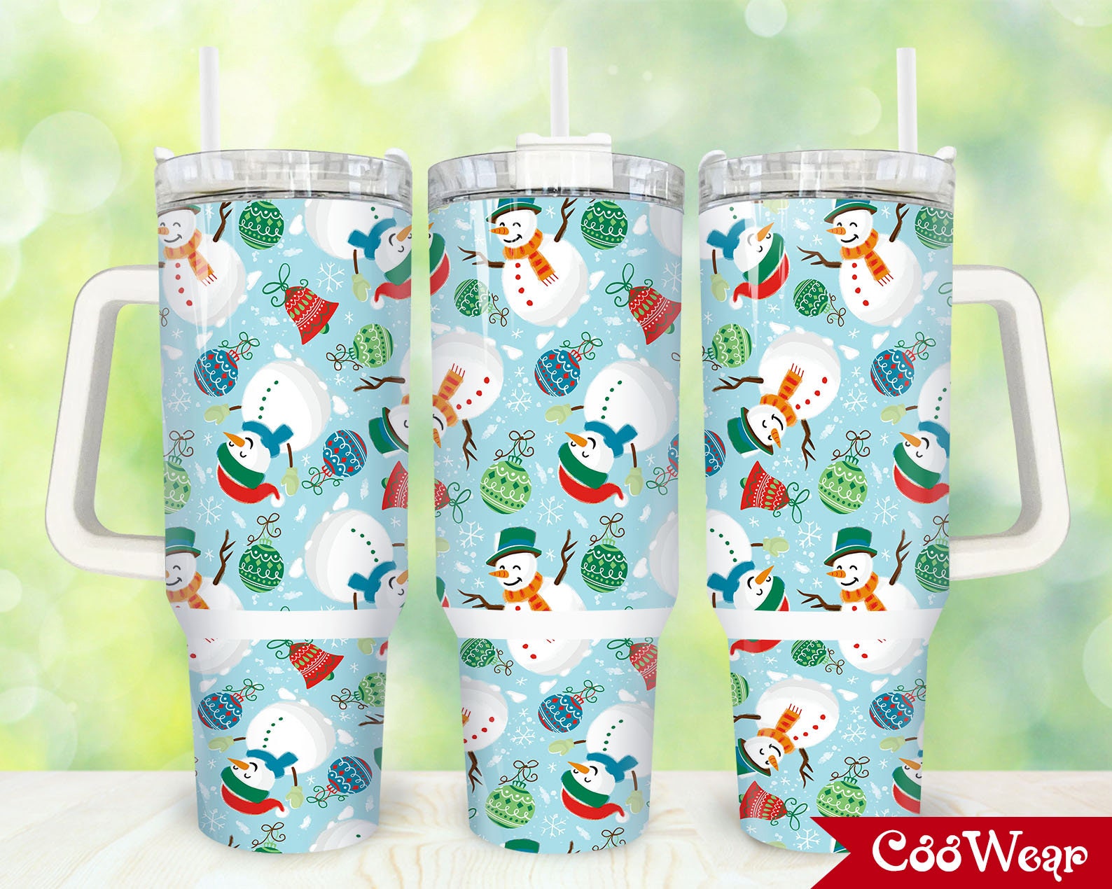 Festive Snowman Insulated Tumbler with Handle - Perfect Holiday Gift