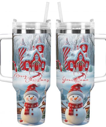 Christmas Snowman‚Äôs Sweet Retreat Custom Stanley Quencher 40oz Stainless Steel Tumbler With Handle