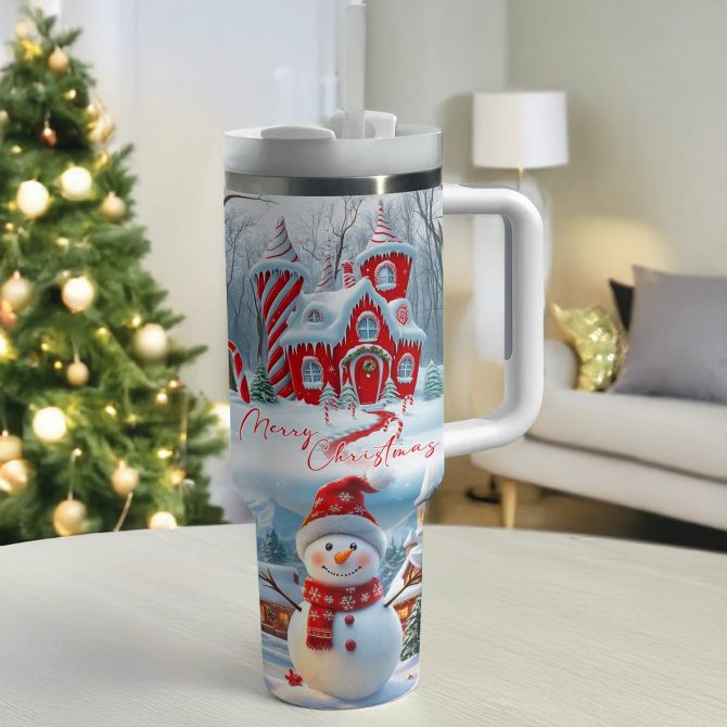 Christmas Snowman‚Äôs Sweet Retreat Custom Stanley Quencher 40oz Stainless Steel Tumbler With Handle - Image 3
