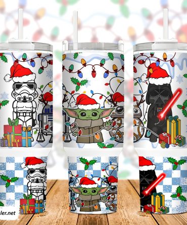 Festive Galactic Heroes Christmas Tumbler - Holiday Drinkware Gift