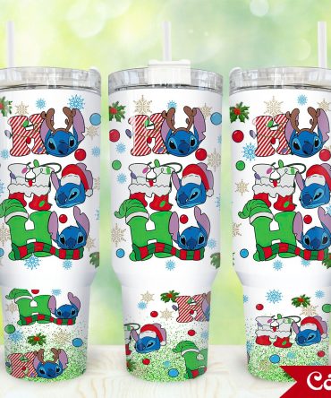 Festive Holiday Tumbler with Reindeer and Santa Hats - Perfect Gift!