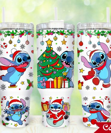 Festive Holiday Tumbler with Cute Alien Character & Christmas Design