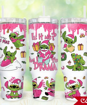 Festive Alien Christmas Tumbler - Double-Walled Insulated Mug with Handle