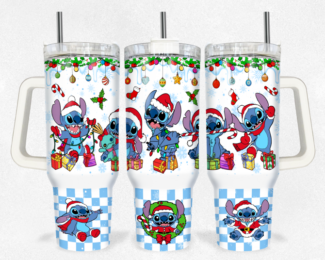 Festive Cartoon Character Christmas Travel Mug - Holiday Cheer On-the-Go!