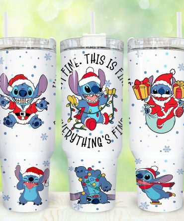 Cute Holiday Cartoon Tumbler with Handle - Fun & Festive Design