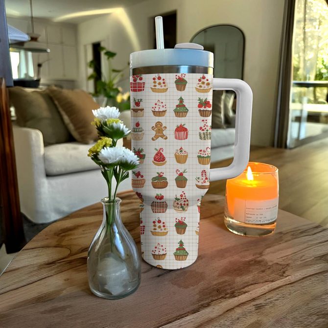 Christmas Sweets Custom Stanley Quencher 40oz Stainless Steel Tumbler With Handle - Image 2