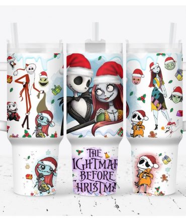 Festive Nightmare Before Christmas Tumbler - Holiday Cheer with Every Sip