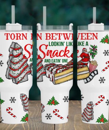 Festive Holiday Tumbler with Straw - Fun Snack Design & Christmas Cheer