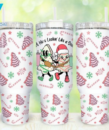 Festive Holiday Tumbler - Santa & Candy Cane Design - 40oz