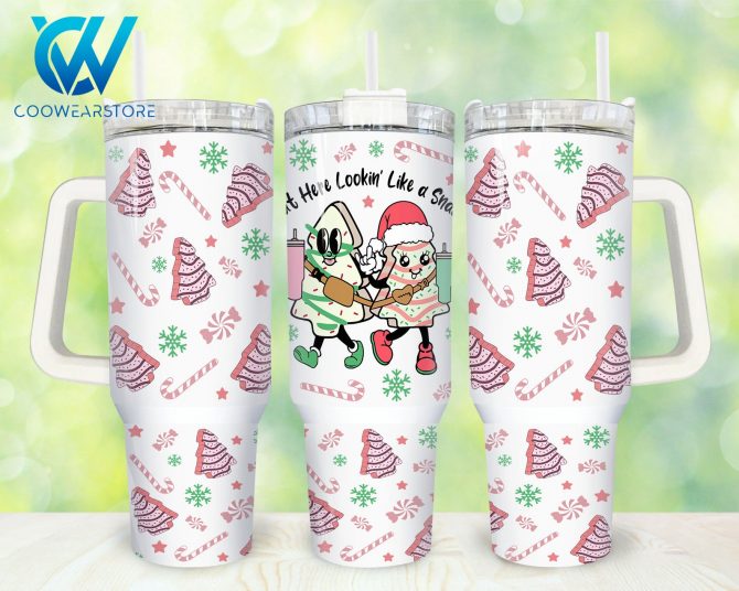 Festive Holiday Tumbler - Santa & Candy Cane Design - 40oz