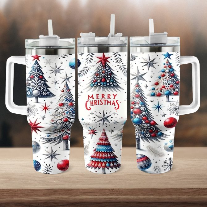 Christmas Tree Magic Custom Stanley Quencher 40oz Stainless Steel Tumbler With Handle - Image 3