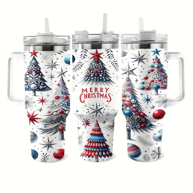 Christmas Tree Magic Custom Stanley Quencher 40oz Stainless Steel Tumbler With Handle