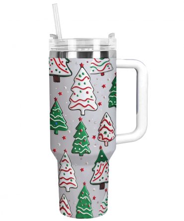 Christmas Tree Sparkle Custom Stanley Quencher 40oz Stainless Steel Tumbler With Handle