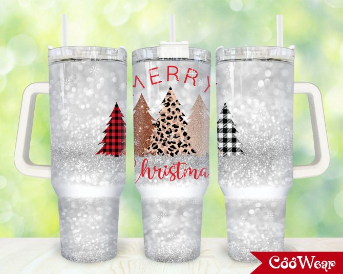 Festive Christmas Tree Tumbler with Handle - Perfect Holiday Gift for Coffee Lovers