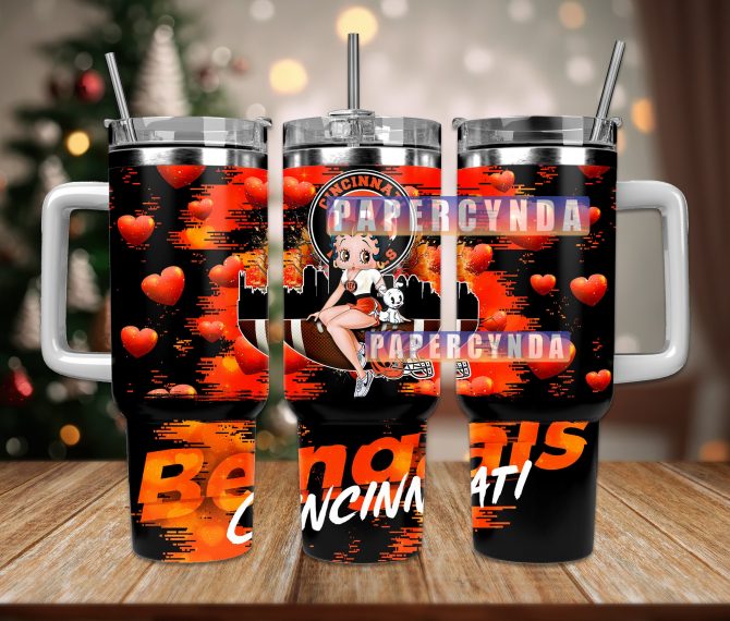 Stylish Cincinnati Bengals Tumbler with Cartoon Design - Perfect Gift for Fans