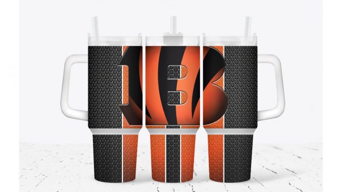 Stylish Football Themed Tumbler - Double-Walled Insulated Mug with Lid & Straw