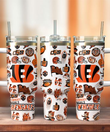 Cincinnati Bengals Insulated Tumbler with Straw & Handle - NFL Fan Gift