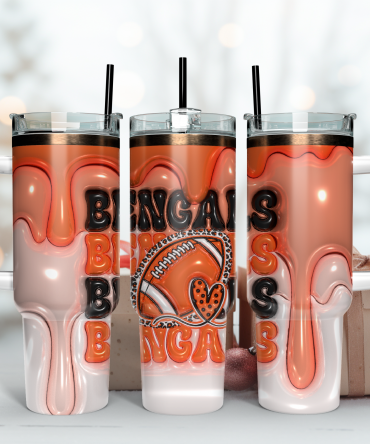 Stylish Bengals Football Tumbler with Handle - Perfect for Tailgating & Gifts