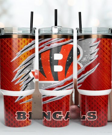 Bengals Fan Tumbler with Handle & Straw - Insulated Travel Mug for Game Day