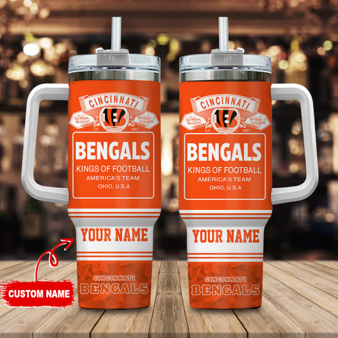 Custom Cincinnati Bengals Tumbler - Personalized Football Fan Gift