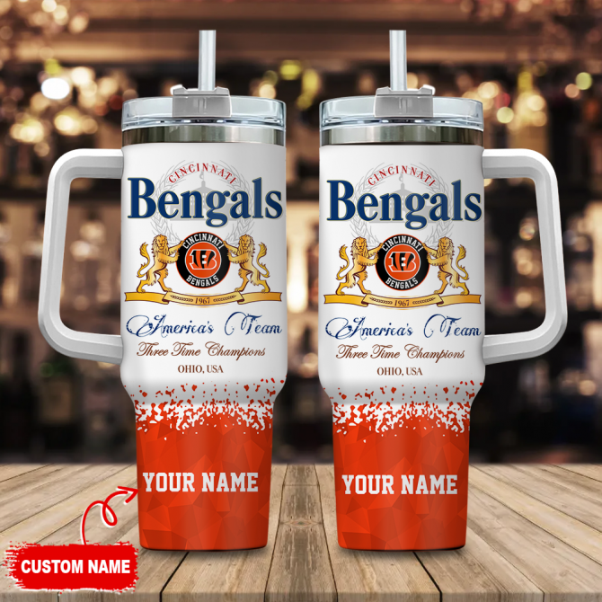 Custom Bengals Tumbler - Personalized Insulated Mug for Fans