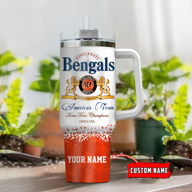 Custom Bengals Tumbler - Personalized Insulated Mug for Fans - Image 2