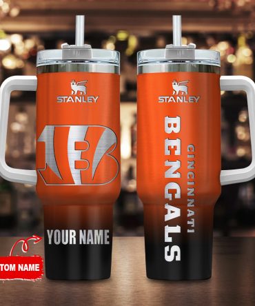 Custom Name Cincinnati Football Team Tumbler - Personalized Fan Mug