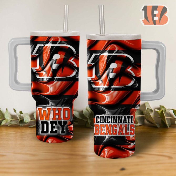 Cincinnati Bengals Insulated Tumbler with Handle - Who Dey Design