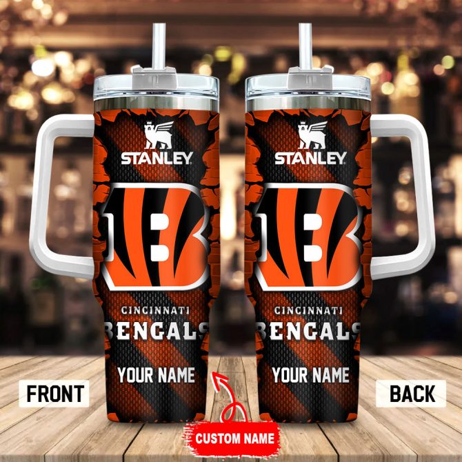 Customizable Bengals Fan Tumbler with Handle - Personalized Gift for Sports Enthusiasts