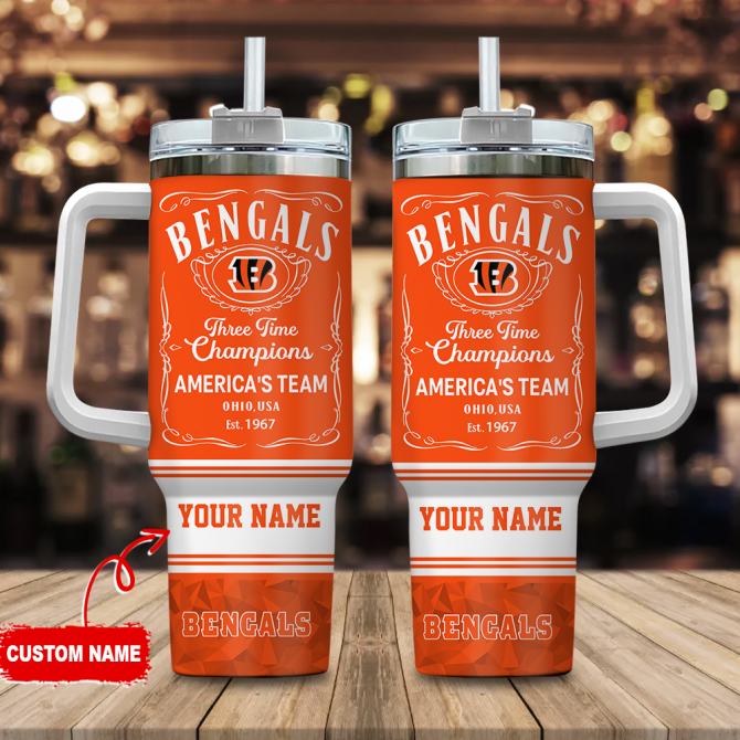 Custom Bengals Champions Tumbler with Handle - Perfect Gift for Fans