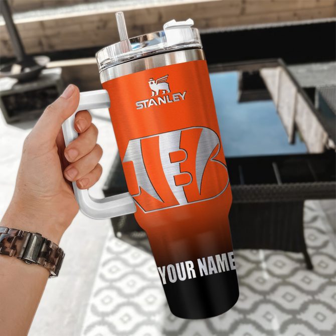 Custom Name Cincinnati Football Team Tumbler - Personalized Fan Mug - Image 3