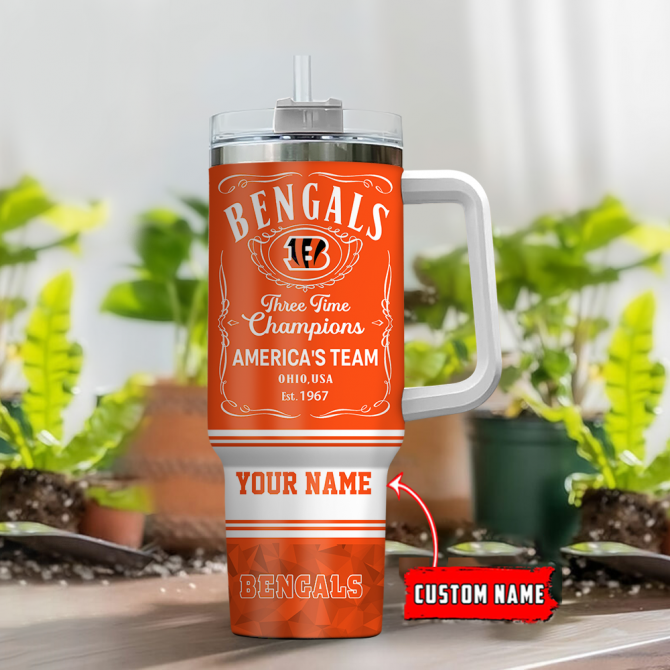 Custom Bengals Champions Tumbler with Handle - Perfect Gift for Fans - Image 2