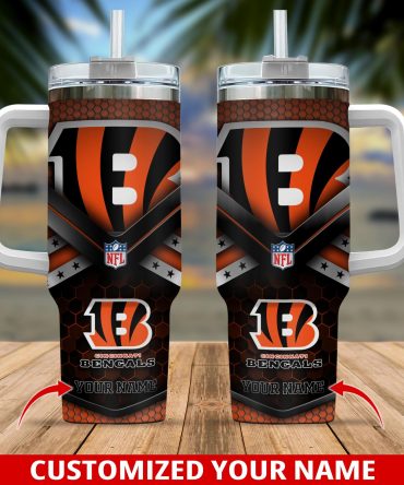 Personalized NFL Team Tumbler with Handle & Straw - Custom Name Gift