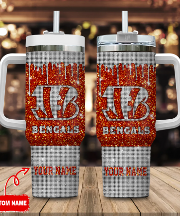 Custom Glitter Football Tumbler with Handle - Personalized Team Gift