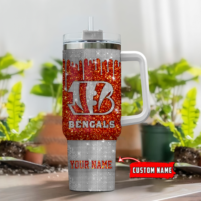 Custom Glitter Football Tumbler with Handle - Personalized Team Gift - Image 2