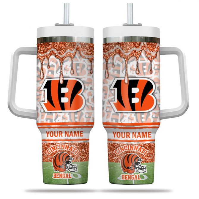 Custom Cincinnati Bengals Tumbler with Handle - Personalized NFL Fan Gift - Image 2
