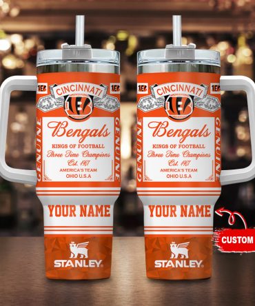 Custom Cincinnati Football Team Tumbler - Personalized Name Stanley Cup