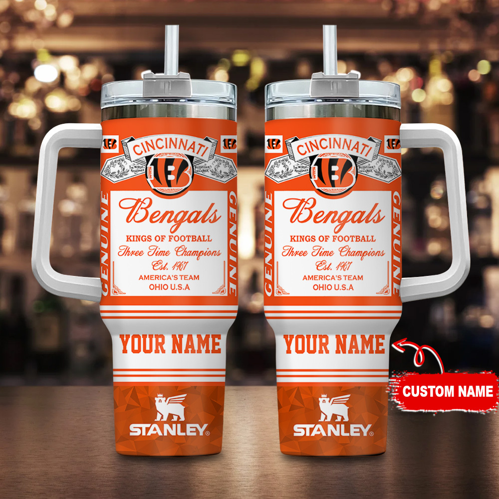 Custom Cincinnati Football Team Tumbler - Personalized Name Stanley Cup