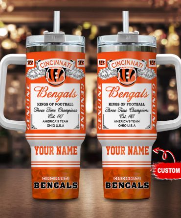 Personalized Cincinnati Football Champions Tumbler with Handle - Custom Name