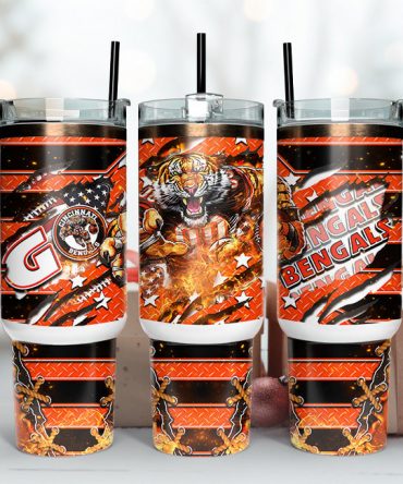 Fierce Tiger Football Tumbler - Double Wall Insulated Travel Mug