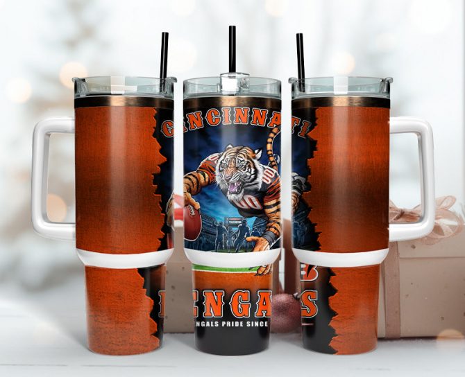 Cincinnati Bengals Tiger Tumbler - Double Wall Insulated Travel Mug